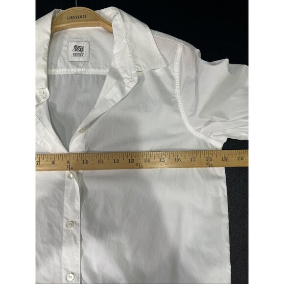 Francois Girbaud Closed Vtg Button Up Womens S White Collared Hi Lo Hem 80s 90s - Picture 5 of 6